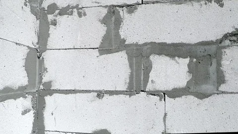 Background texture building the wall of the house from foam blocks Stock Footage 124028013