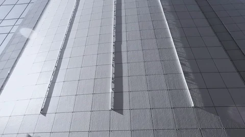 Background texture of the building's facade squared grey plastic panels Stock Footage 126203557