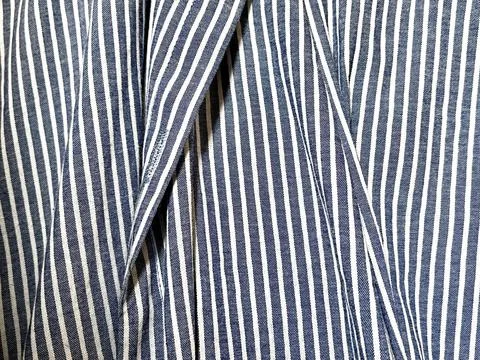 Background texture of classic blue and white vertical striped cotton fabric Stock Photos