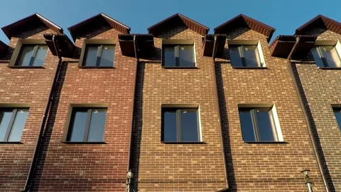 Background texture design architecture facade bricks Stock Footage 131331009