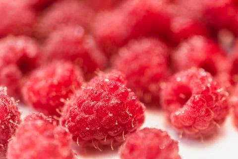 Background texture of dripping raspberry. Foto stock