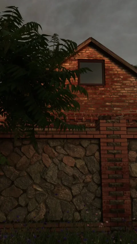 Background texture of the facade of the house of red bricks and stones Stock Footage 241180367