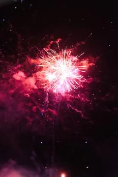 Background texture fireworks on the black sky Fotos de archivo