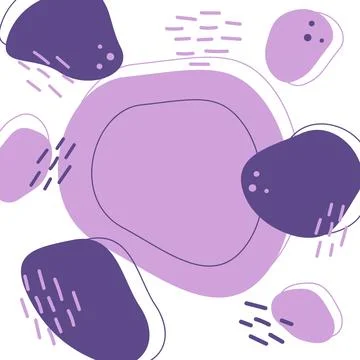 Background texture, Frame of abstract shapes in trendy shades lilac and Illustrazione stock