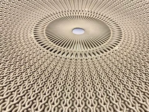 Background texture: golden weave. Patterns of a wicker round chair. Stock Photos