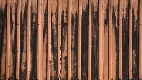Background texture image of red sheet metal roof Foto stock