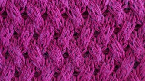Background texture knitting pattern purple fabric close-up Foto stock