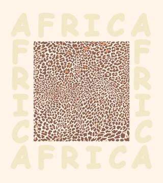 Background texture leopard and with text Africa Stock Illustration