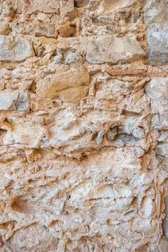 Background texture of limestone stone surface. Shell limestone close-up as ba 스톡 사진