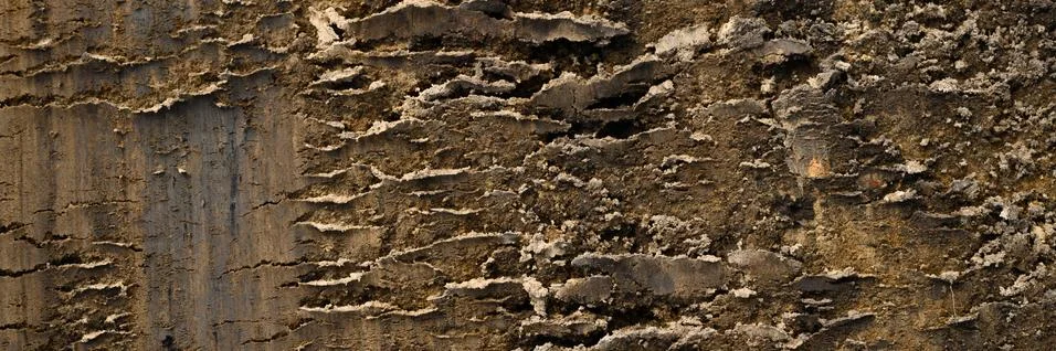 Background texture from the loose surface of the sand and earth soil. top vie Stock Photos