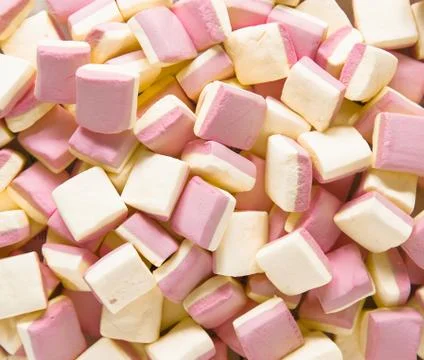 Background texture made of many marshmallows Stock Photos