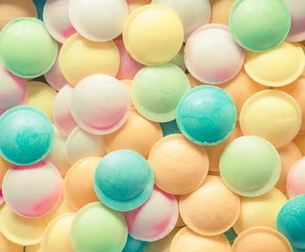 Background texture made of many round candies Stock Photos