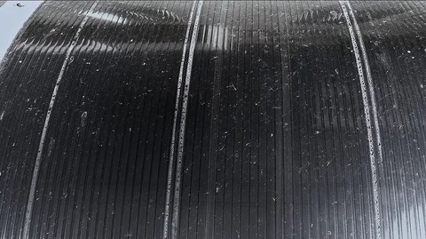 Background texture made of plastic round roof polycarbonate Stock Footage 126345538