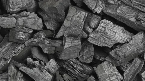 Background texture of many black charcoal pieces Stock Footage 158119838