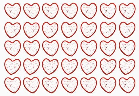 Background texture: many red hearts in a row. Stock Illustration
