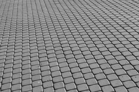 Background texture of modern gray cobblestone pavement surface Foto stock