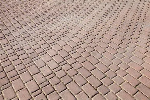 Background texture of modern red cobblestone pavement 写真素材