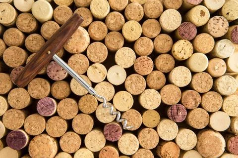 Background texture of neatly arranged corks Stock Photos