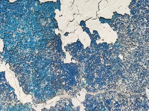 Background texture of an old cracked blue color wall Stock Photos