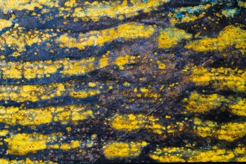 Background Texture Old Paint on Metal. Macro Dried Paint on Metal Stock Photos