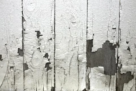 Background Texture of Old Peeling White Paint on Exterior Wall Stock Photos