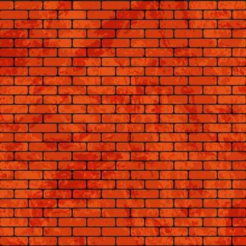 Background texture old red brickwork, peeling paint - Vector Stock Illustration