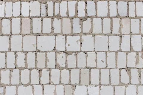 Background texture of a old white brick wall Stock Photos