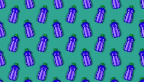 Background texture pattern with blue plastic bottles with dishwashing deterge Stock Photos