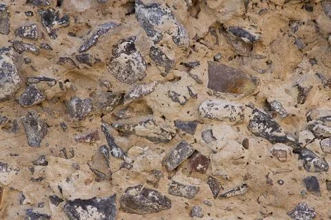 Background, texture, pattern of gray stones in concrete. Stock Photos