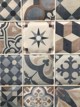 Background, texture, pattern tiles, colored wall and floor Stock Photos