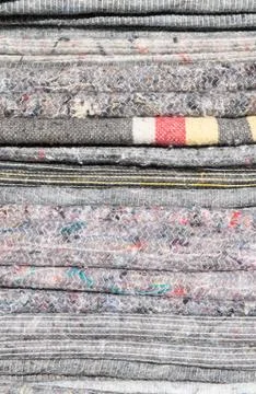 Background texture from a pile of grey blankets Stock Photos