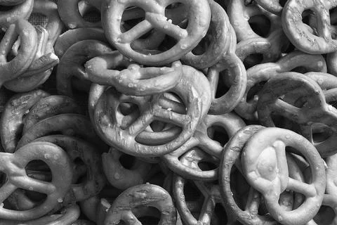 Background texture of pretzels bagels Stock Photos