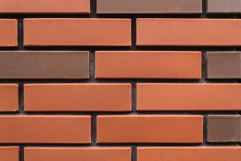 Background, texture, red brick wall, new masonry. Stock Photos