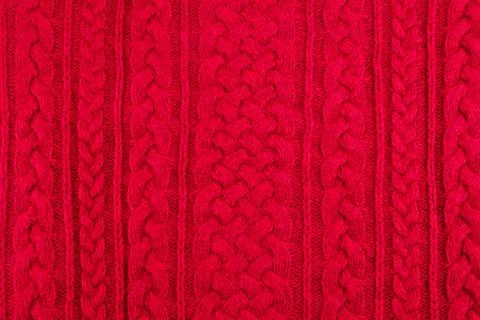 Background texture red knitting cable rib pattern Stock Photos