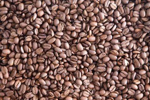 Background texture of roasted coffee beans Stock Photos