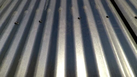 Background texture from sheets of galvanized unpainted wave metal Stock Footage 130211629