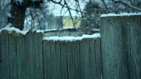 Background texture of snowfall fence from old boards Stock Footage 148900546