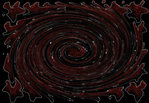 Background texture: spiral circles of paint. Abstract stripes of a circular l Illustrazione stock