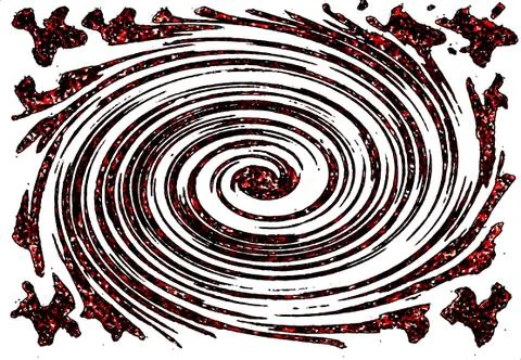 Background texture: spiral circles of paint. Abstract stripes of a circular l Illustrazione stock