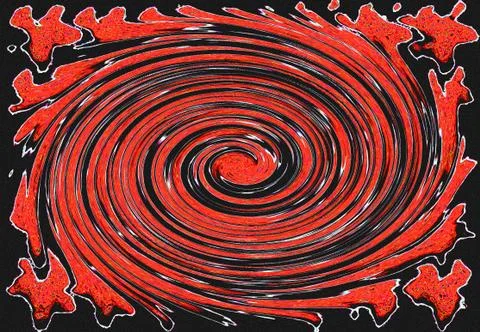 Background texture: spiral circles of paint. Abstract stripes of a circular l Illustrazione stock