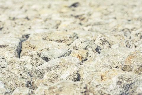 Background, texture of stones. A close-up of rubble. Stock Photos
