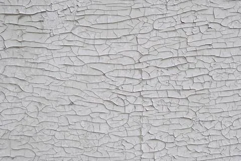 Background texture. Surface with white old cracked paint. Top view, copy spac Stock Photos