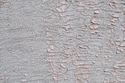 Background texture. Surface with white old cracked paint. Top view, copy spac Stock Photos