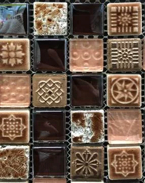 Background, texture tiles for multi-colored mosaic Stock Photos