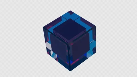 Background texture of a transparent cube made of glass or water rotating Stock Footage 320243746