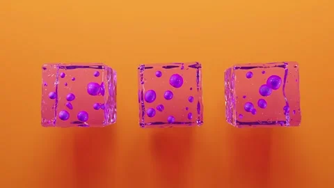 Background texture of transparent cubes on an orange background Video stock 329314721