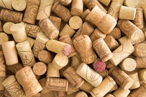 Background texture of used wine corks Stock Photos