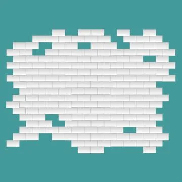 Background texture vector-brick wall broken on the edges Stock Illustration