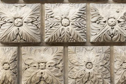 Background texture of the wall with artistic bricks, Italy Photos