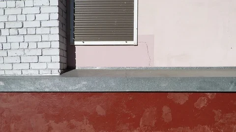 Background texture of the wall of the building with different elements Stock Footage 128340917